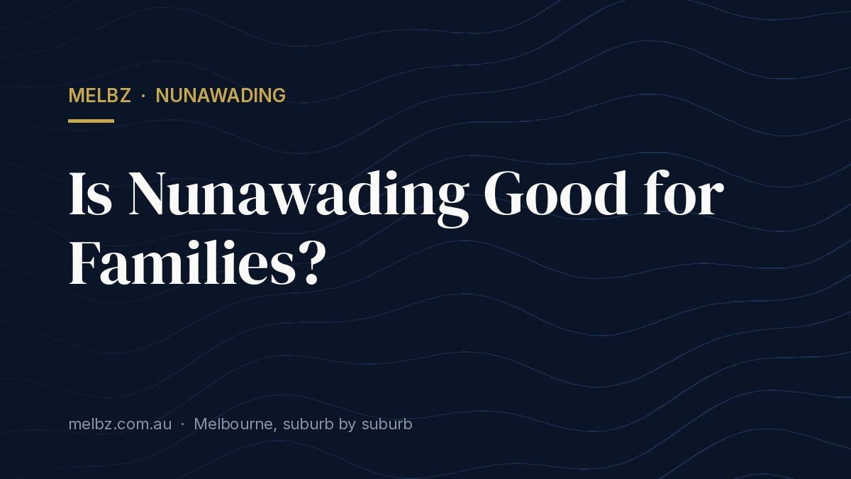 Title card: Is Nunawading Good for Families?
