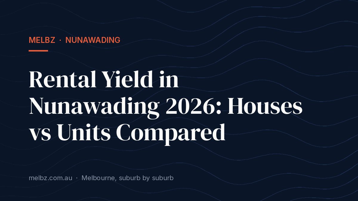Title card: Rental Yield in Nunawading 2026: Houses vs Units Compared
