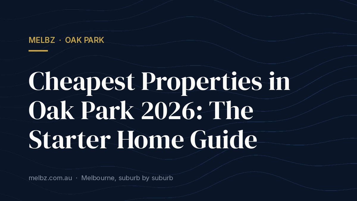 Title card: Cheapest Properties in Oak Park 2026: The Starter Home Guide