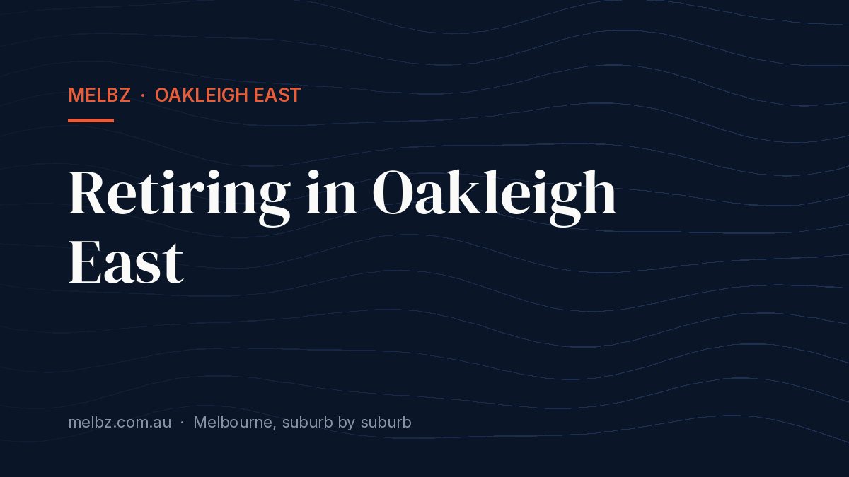 Title card: Retiring in Oakleigh East
