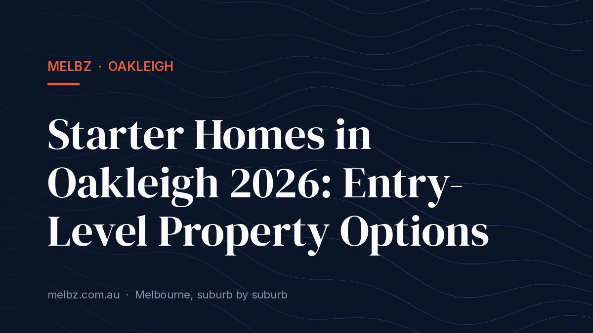 Title card: Starter Homes in Oakleigh 2026: Entry-Level Property Options