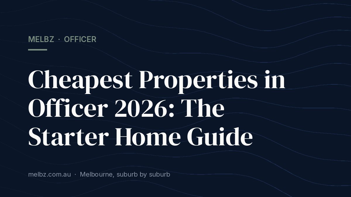 Title card: Cheapest Properties in Officer 2026: The Starter Home Guide