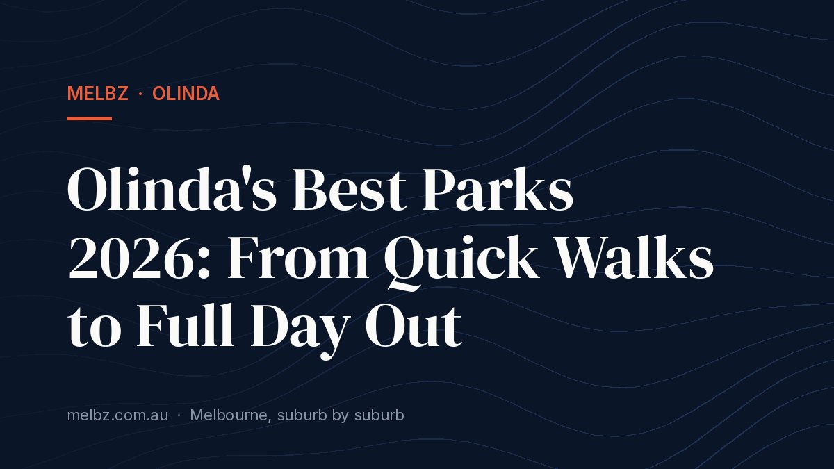 Title card: Olinda's Best Parks 2026: From Quick Walks to Full Day Out