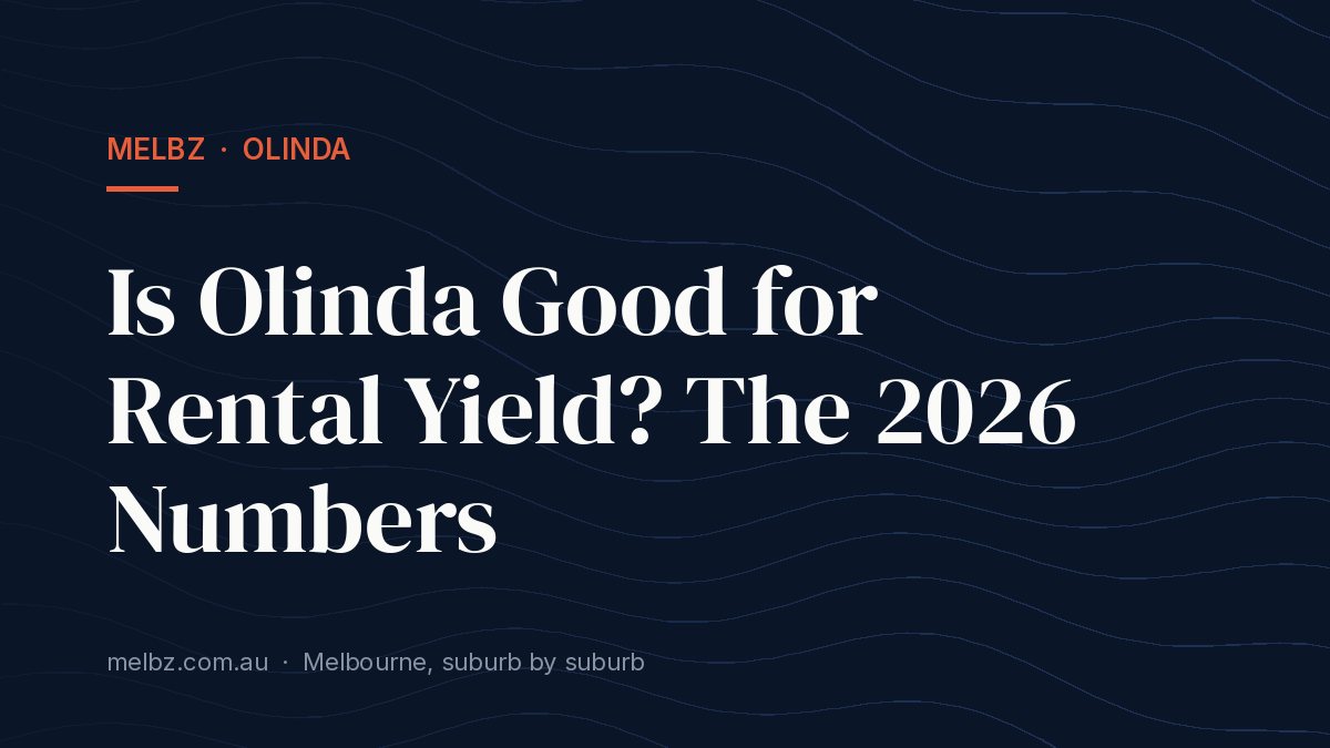 Title card: Is Olinda Good for Rental Yield? The 2026 Numbers