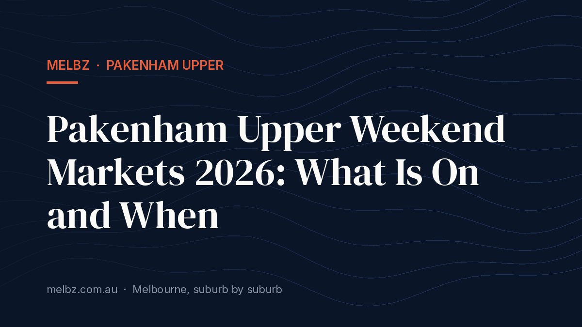 Title card: Pakenham Upper Weekend Markets 2026: What Is On and When