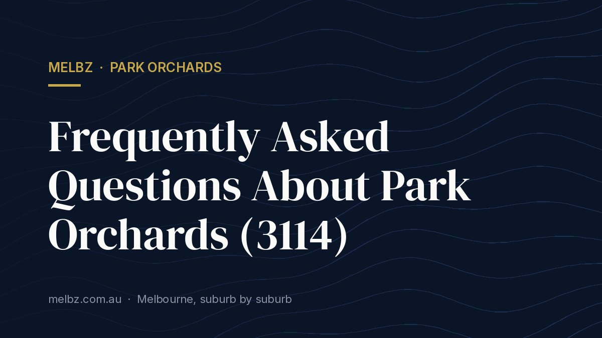 Title card: Frequently Asked Questions About Park Orchards (3114)