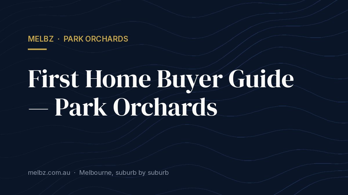 Title card: First Home Buyer Guide — Park Orchards