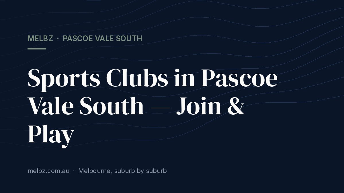 Title card: Sports Clubs in Pascoe Vale South — Join & Play