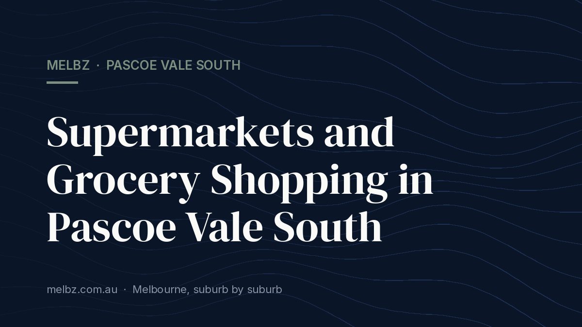 Title card: Supermarkets and Grocery Shopping in Pascoe Vale South