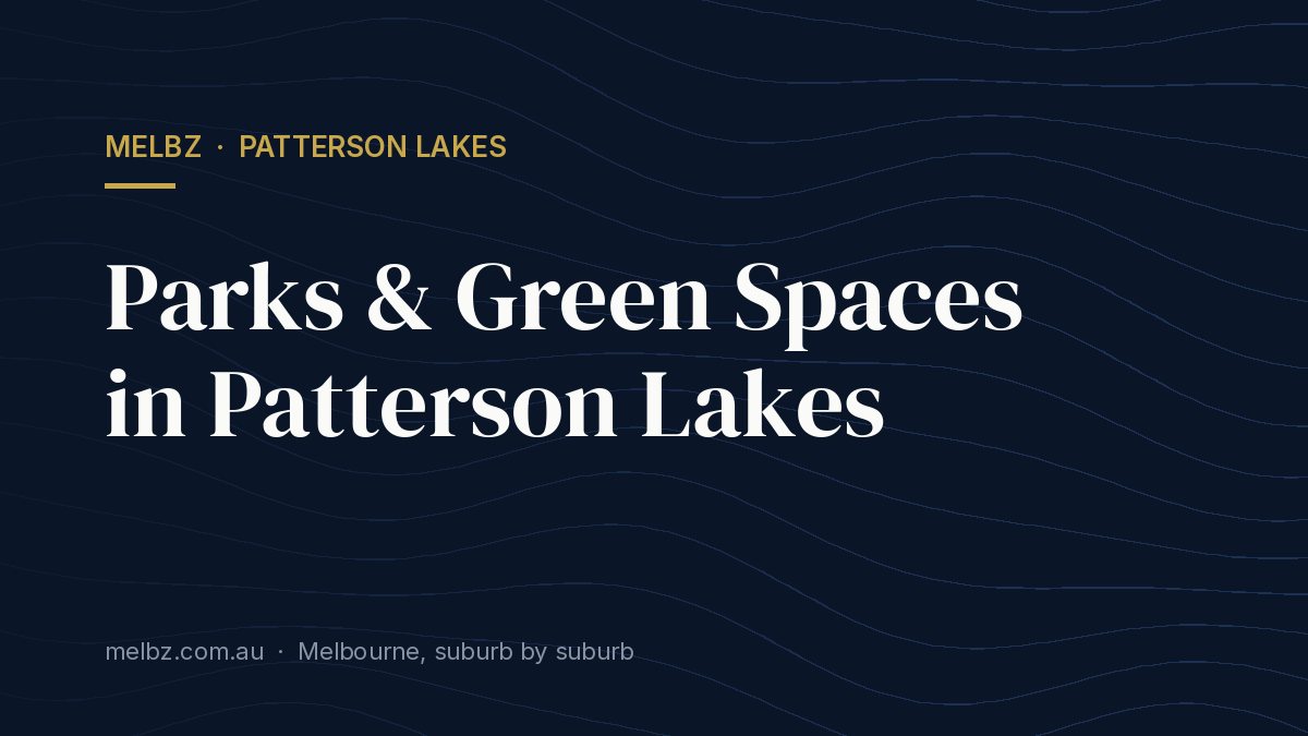 Title card: Parks & Green Spaces in Patterson Lakes