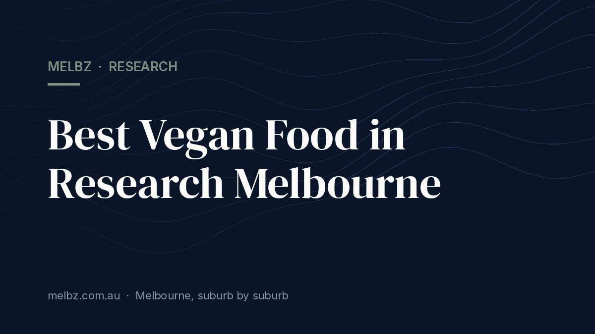 Title card: Best Vegan Food in Research Melbourne