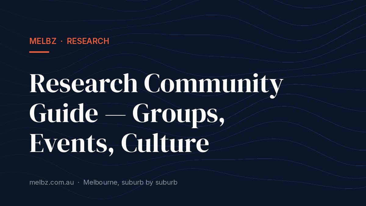 Title card: Research Community Guide — Groups, Events, Culture
