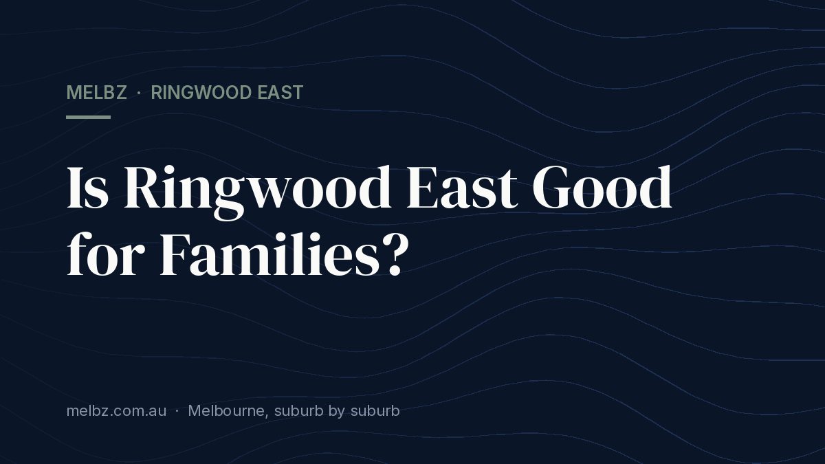 Title card: Is Ringwood East Good for Families?