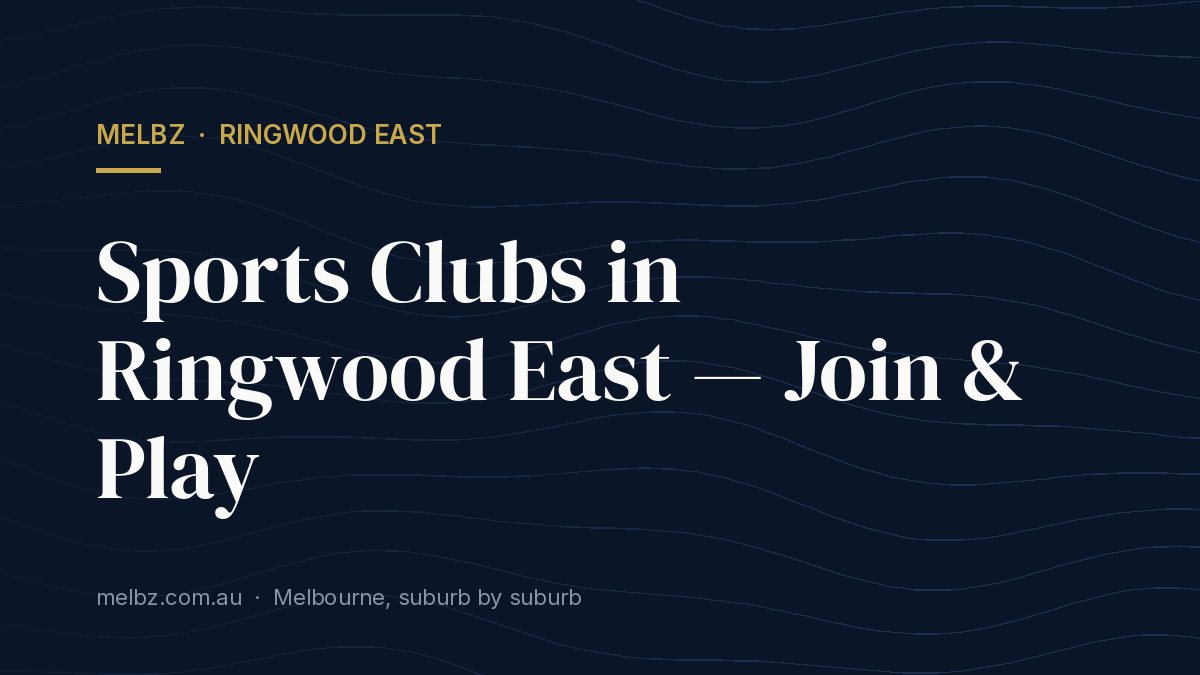 Title card: Sports Clubs in Ringwood East — Join & Play