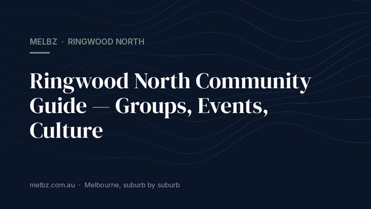 Title card: Ringwood North Community Guide — Groups, Events, Culture