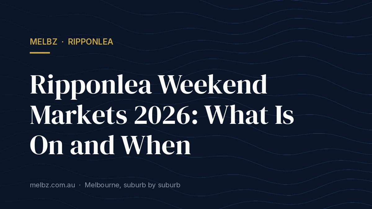 Title card: Ripponlea Weekend Markets 2026: What Is On and When