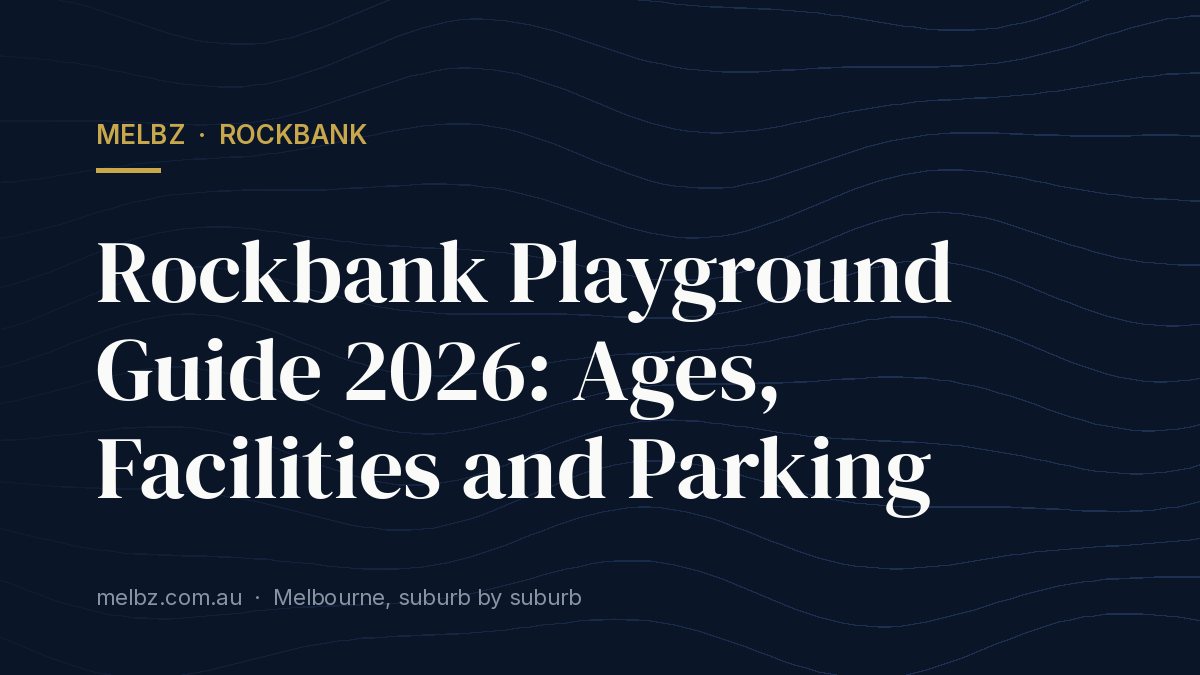 Title card: Rockbank Playground Guide 2026: Ages, Facilities and Parking