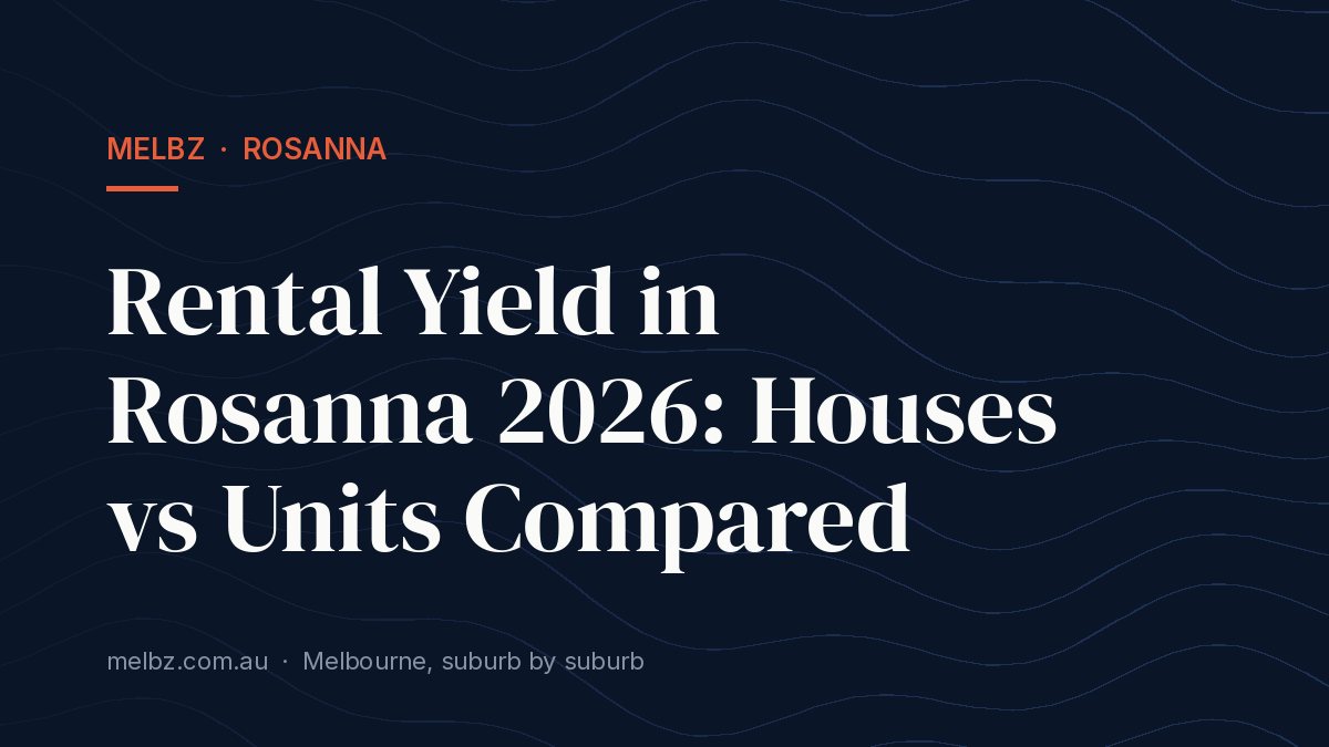 Title card: Rental Yield in Rosanna 2026: Houses vs Units Compared