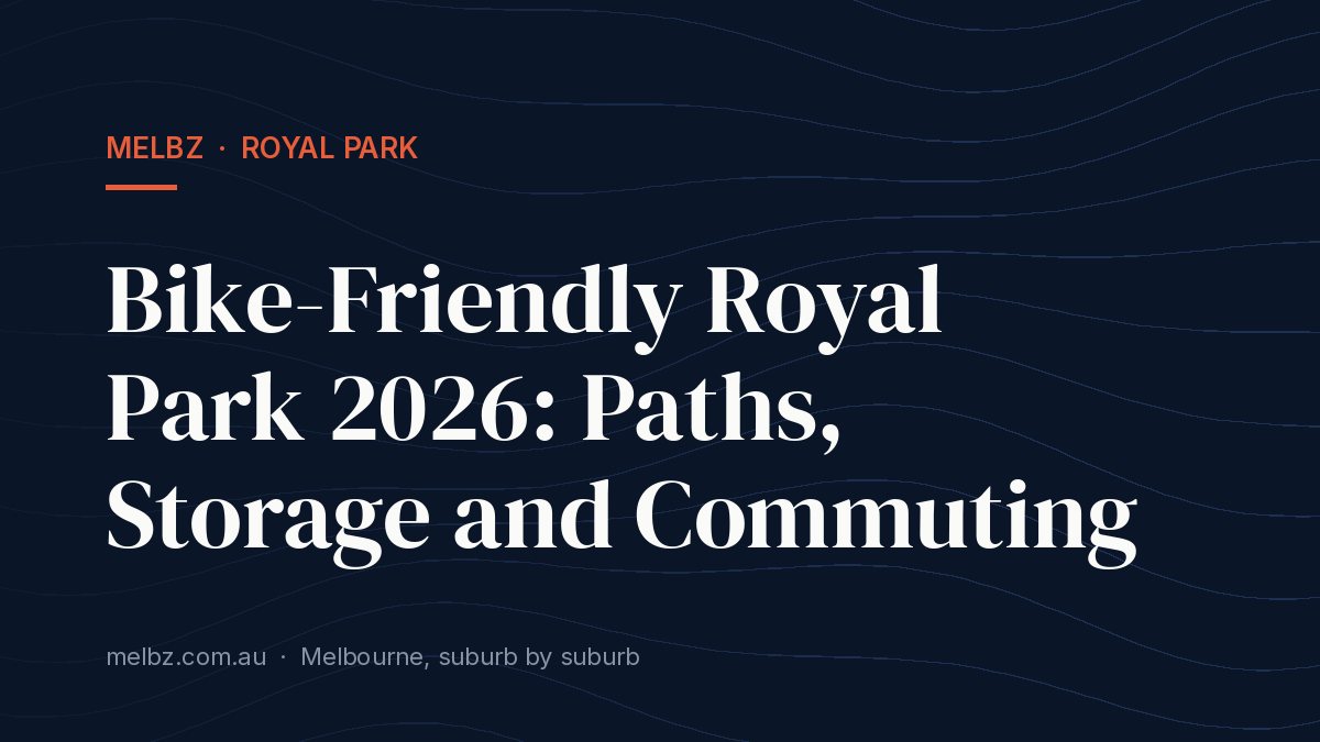 Title card: Bike-Friendly Royal Park 2026: Paths, Storage and Commuting