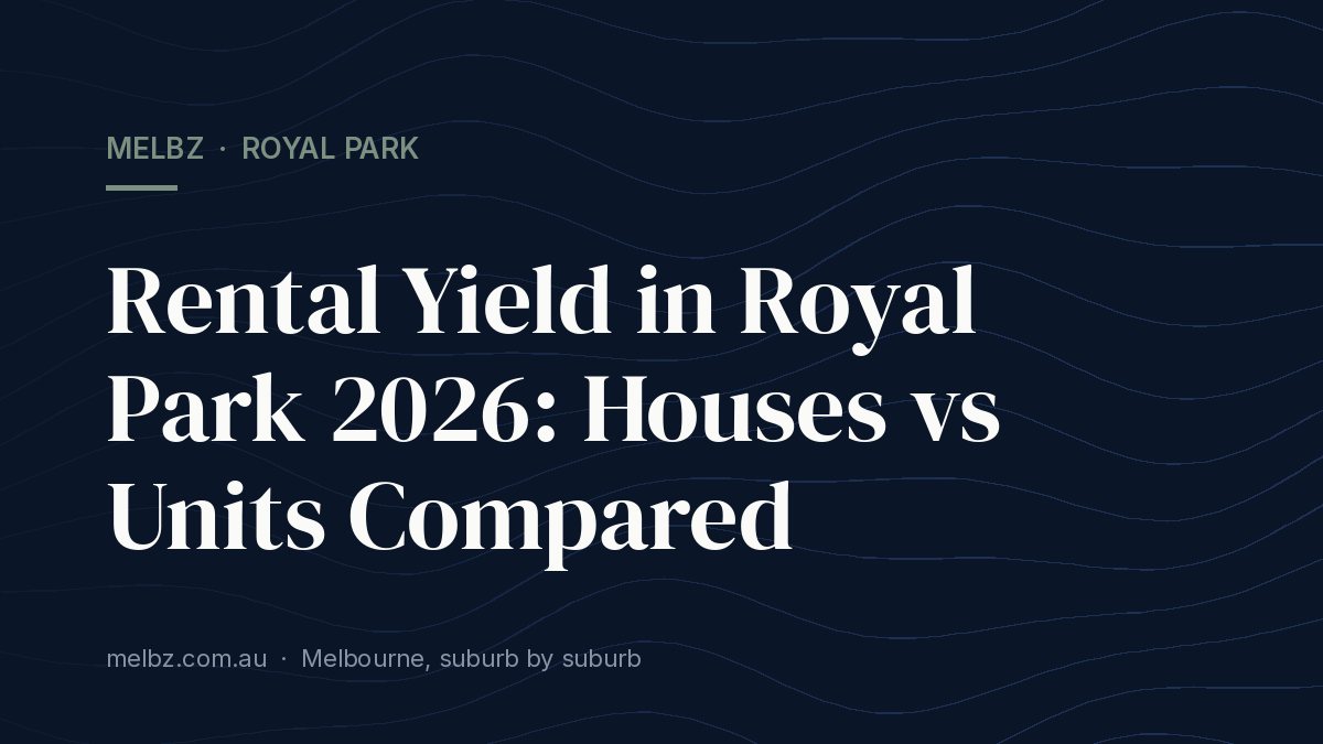 Title card: Rental Yield in Royal Park 2026: Houses vs Units Compared