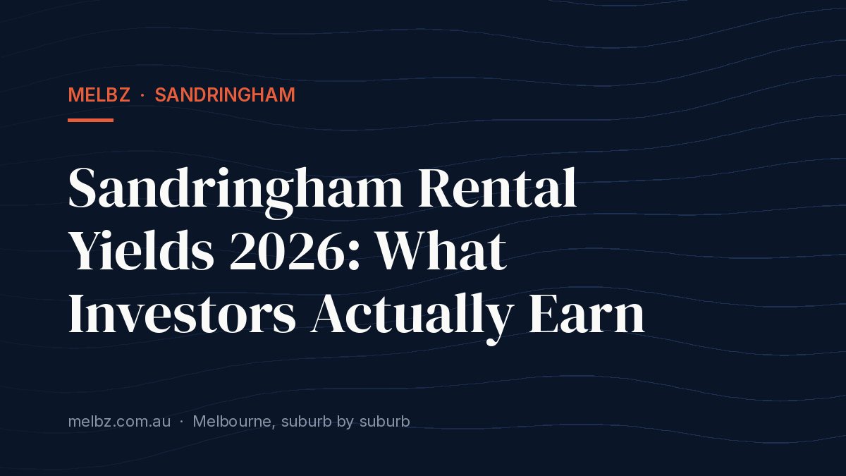 Title card: Sandringham Rental Yields 2026: What Investors Actually Earn