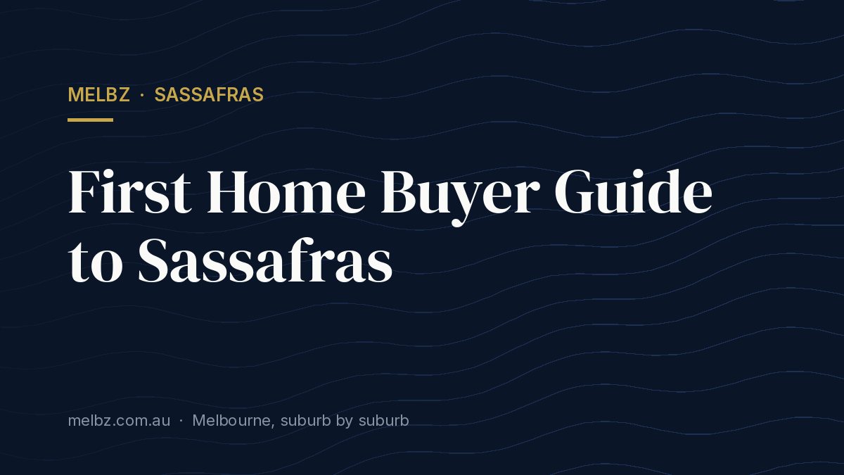 Title card: First Home Buyer Guide to Sassafras