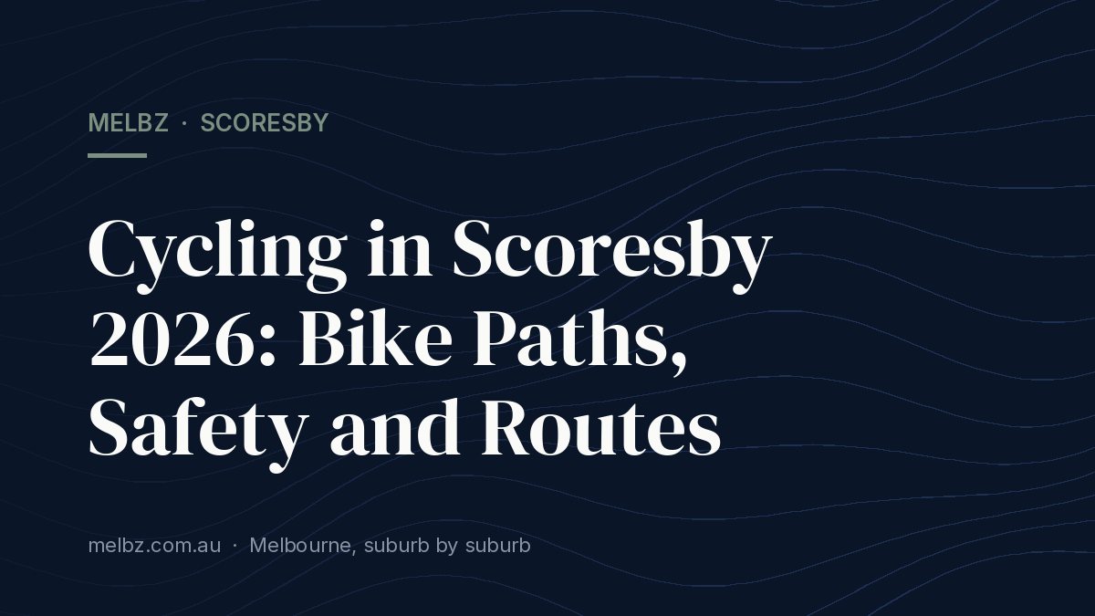 Title card: Cycling in Scoresby 2026: Bike Paths, Safety and Routes