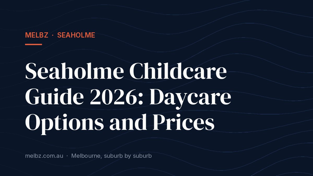Title card: Seaholme Childcare Guide 2026: Daycare Options and Prices