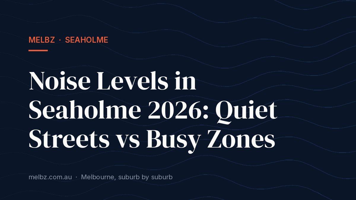 Title card: Noise Levels in Seaholme 2026: Quiet Streets vs Busy Zones