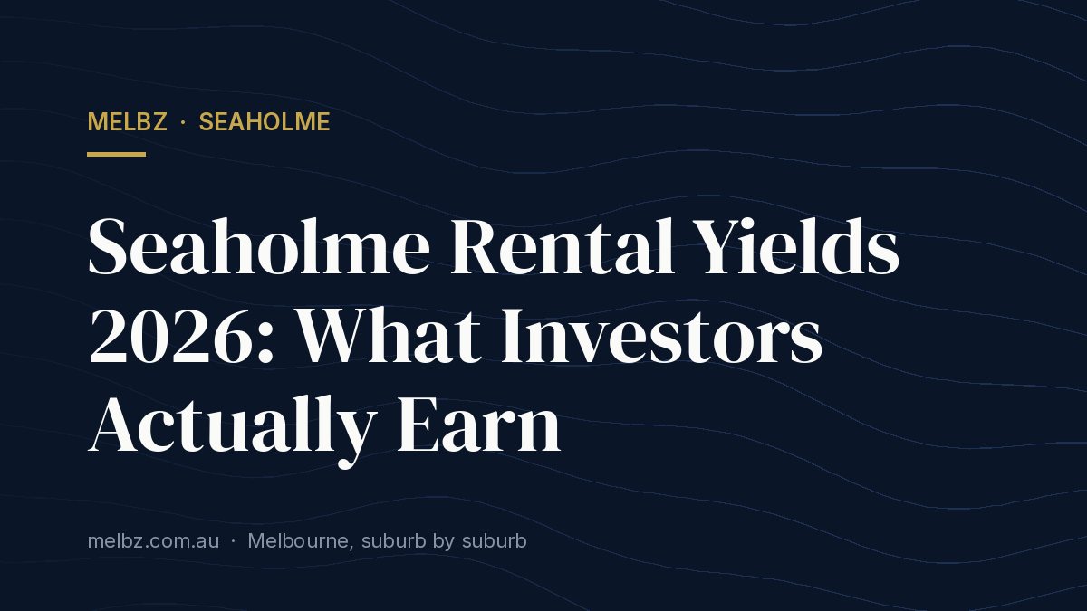 Title card: Seaholme Rental Yields 2026: What Investors Actually Earn