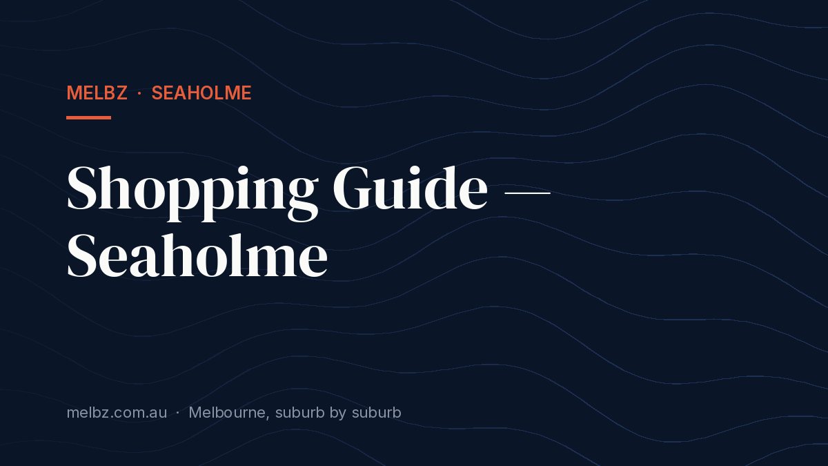 Title card: Shopping Guide — Seaholme