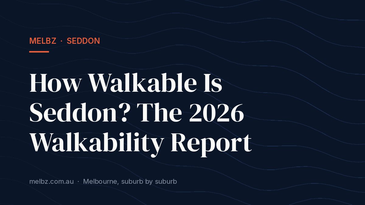 Title card: How Walkable Is Seddon? The 2026 Walkability Report