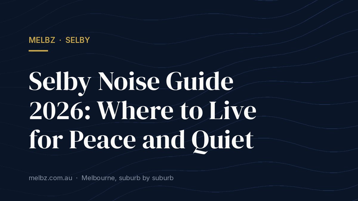 Title card: Selby Noise Guide 2026: Where to Live for Peace and Quiet