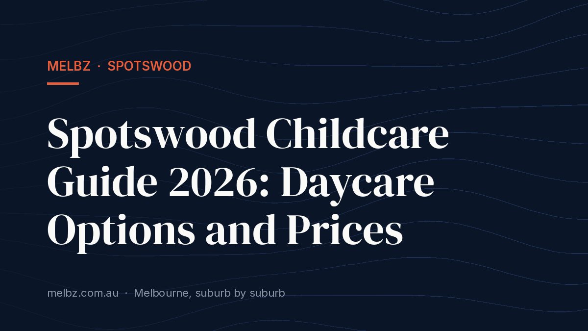 Title card: Spotswood Childcare Guide 2026: Daycare Options and Prices