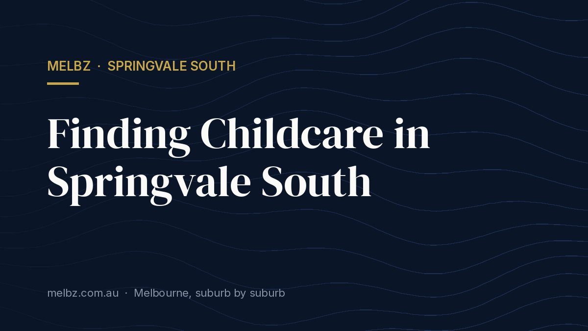 Title card: Finding Childcare in Springvale South