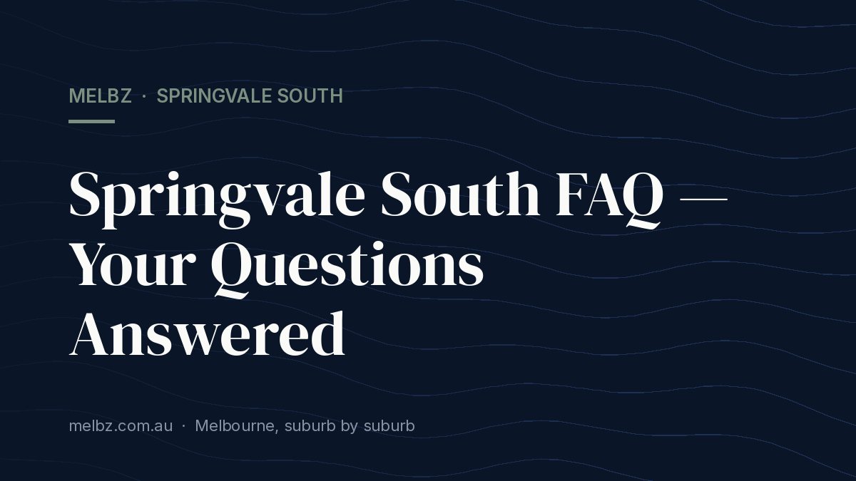 Title card: Springvale South FAQ — Your Questions Answered