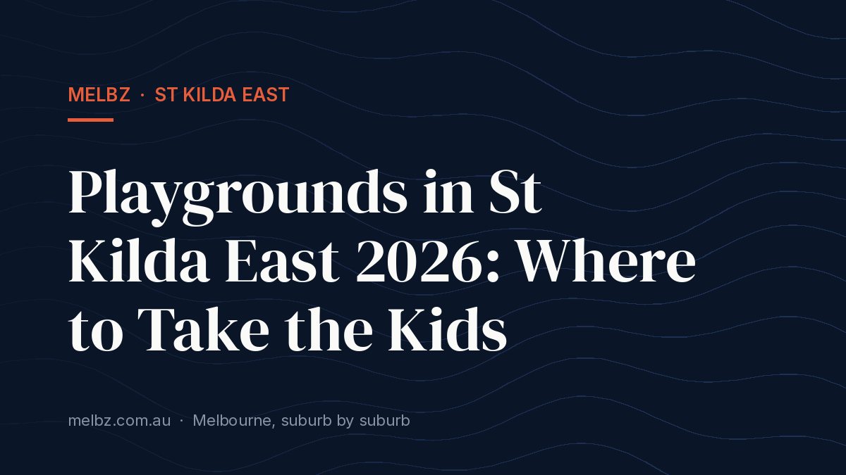 Title card: Playgrounds in St Kilda East 2026: Where to Take the Kids