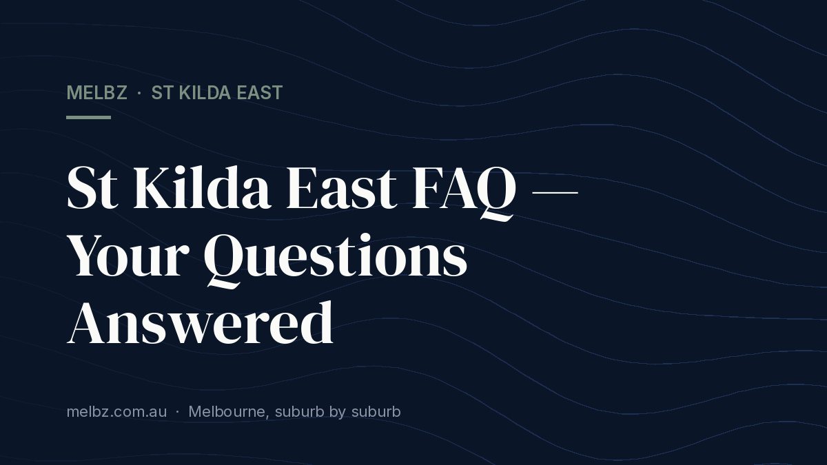 Title card: St Kilda East FAQ — Your Questions Answered