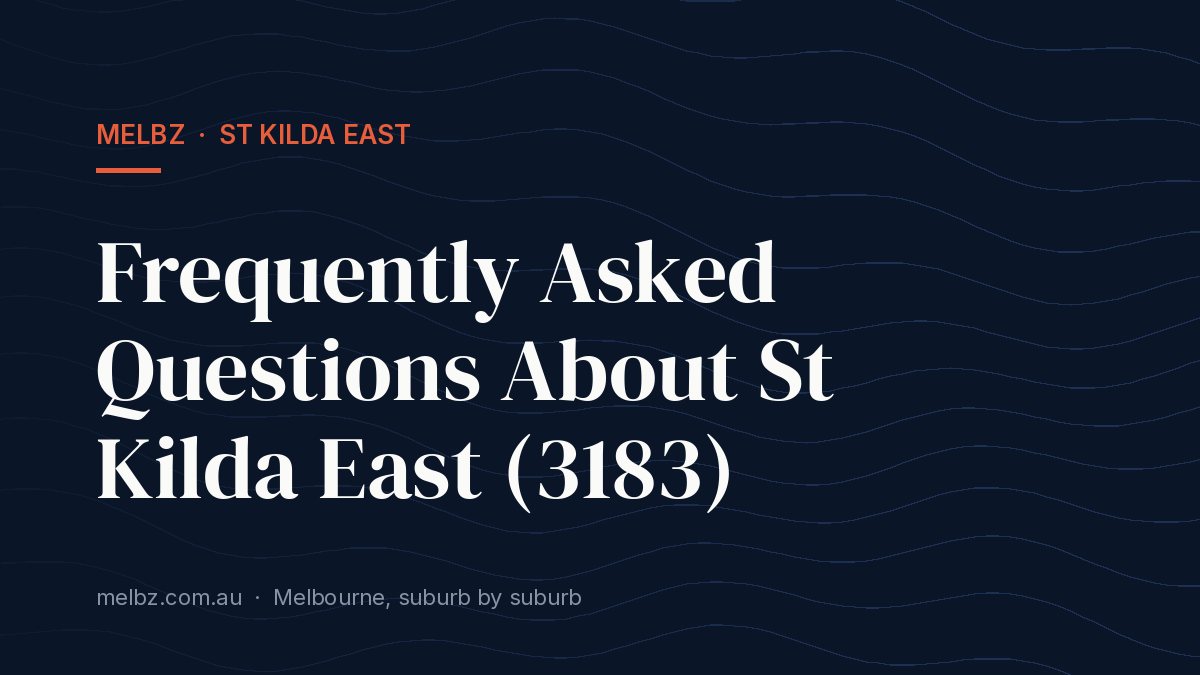 Title card: Frequently Asked Questions About St Kilda East (3183)