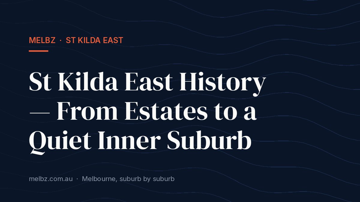 Title card: St Kilda East History — From Estates to a Quiet Inner Suburb