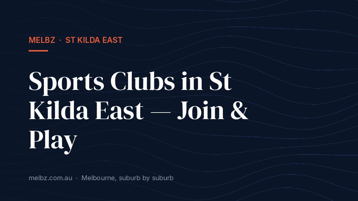 Title card: Sports Clubs in St Kilda East — Join & Play