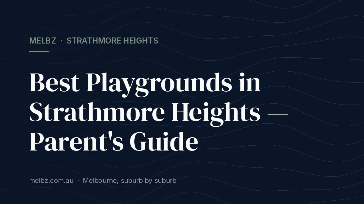 Title card: Best Playgrounds in Strathmore Heights — Parent's Guide