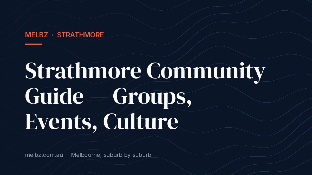 Title card: Strathmore Community Guide — Groups, Events, Culture
