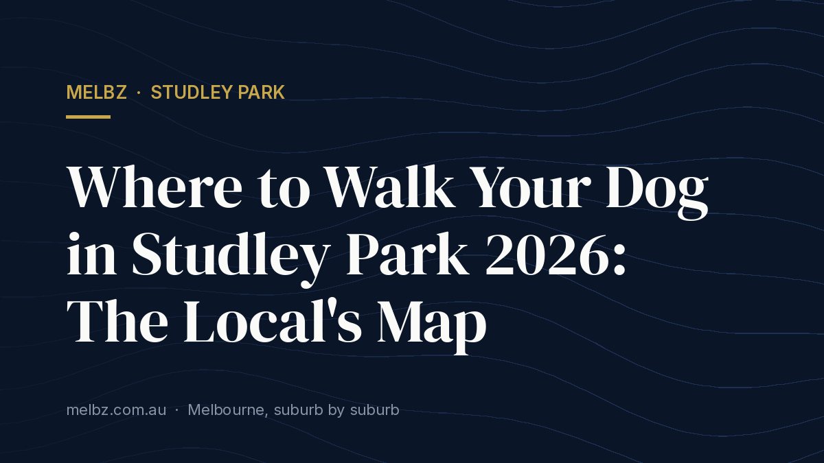Title card: Where to Walk Your Dog in Studley Park 2026: The Local's Map