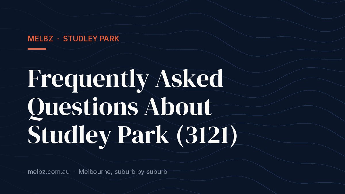 Title card: Frequently Asked Questions About Studley Park (3121)