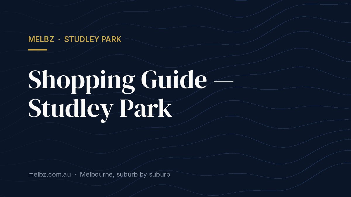Title card: Shopping Guide — Studley Park
