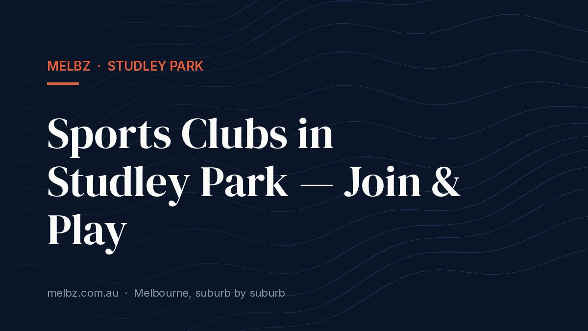 Title card: Sports Clubs in Studley Park — Join & Play