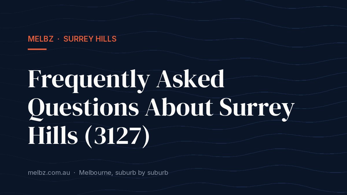 Title card: Frequently Asked Questions About Surrey Hills (3127)