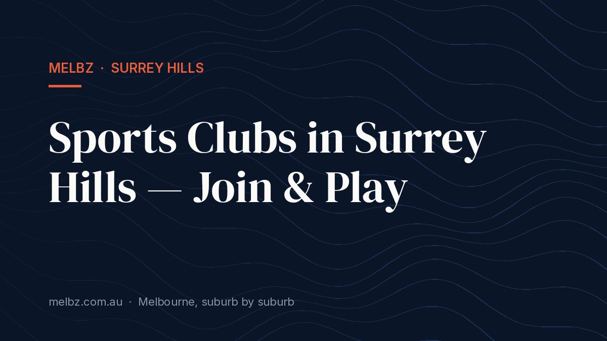 Title card: Sports Clubs in Surrey Hills — Join & Play