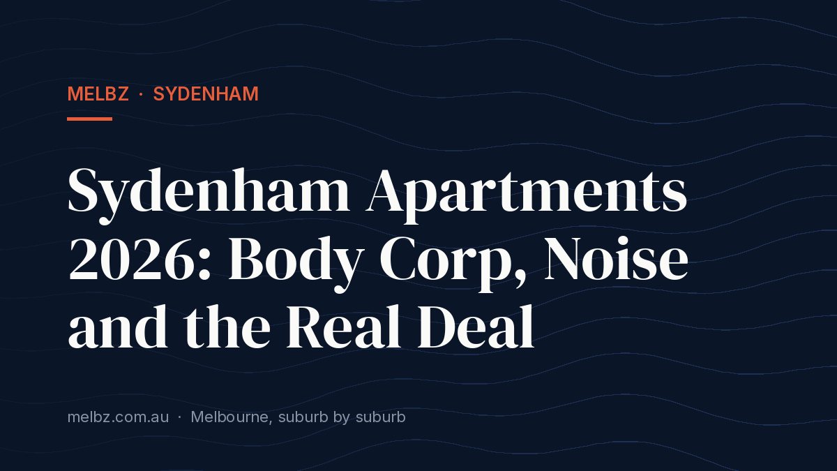 Title card: Sydenham Apartments 2026: Body Corp, Noise and the Real Deal